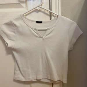 Brandy Melville white Ashlyn V Notch top